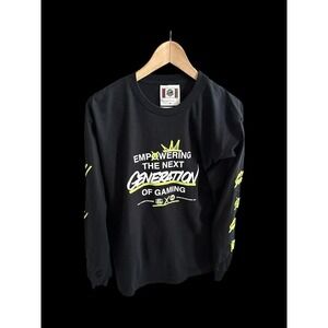Mountain Dew Gaming Cross Colours Mens Long Sleeve Shirt Sz Medium Black